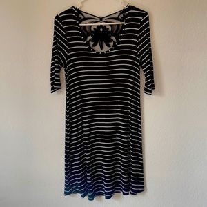 Black and white striped dress